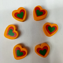 Eco-friendly wood 17×18 mm orange peach heart