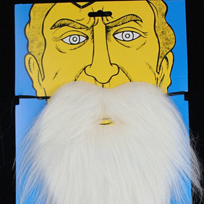 万圣节表演道具仿真假胡子老人胡子圣诞节大胡子黑白胡子假胡须详情图3