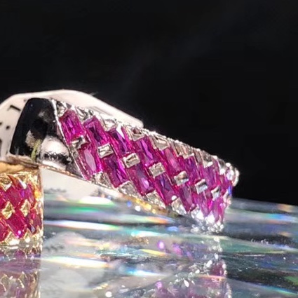 105 Retro European and American trend finger ring fashion ladies ring color zircon ring
