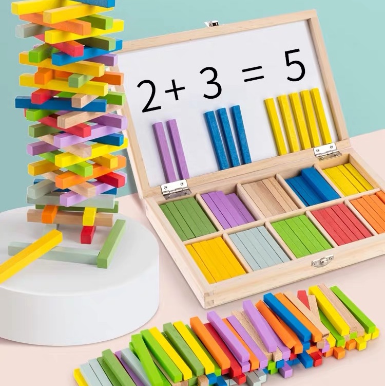 幼儿童益智玩具数数棒数学教具一年级计数算术小棒学具启蒙100根