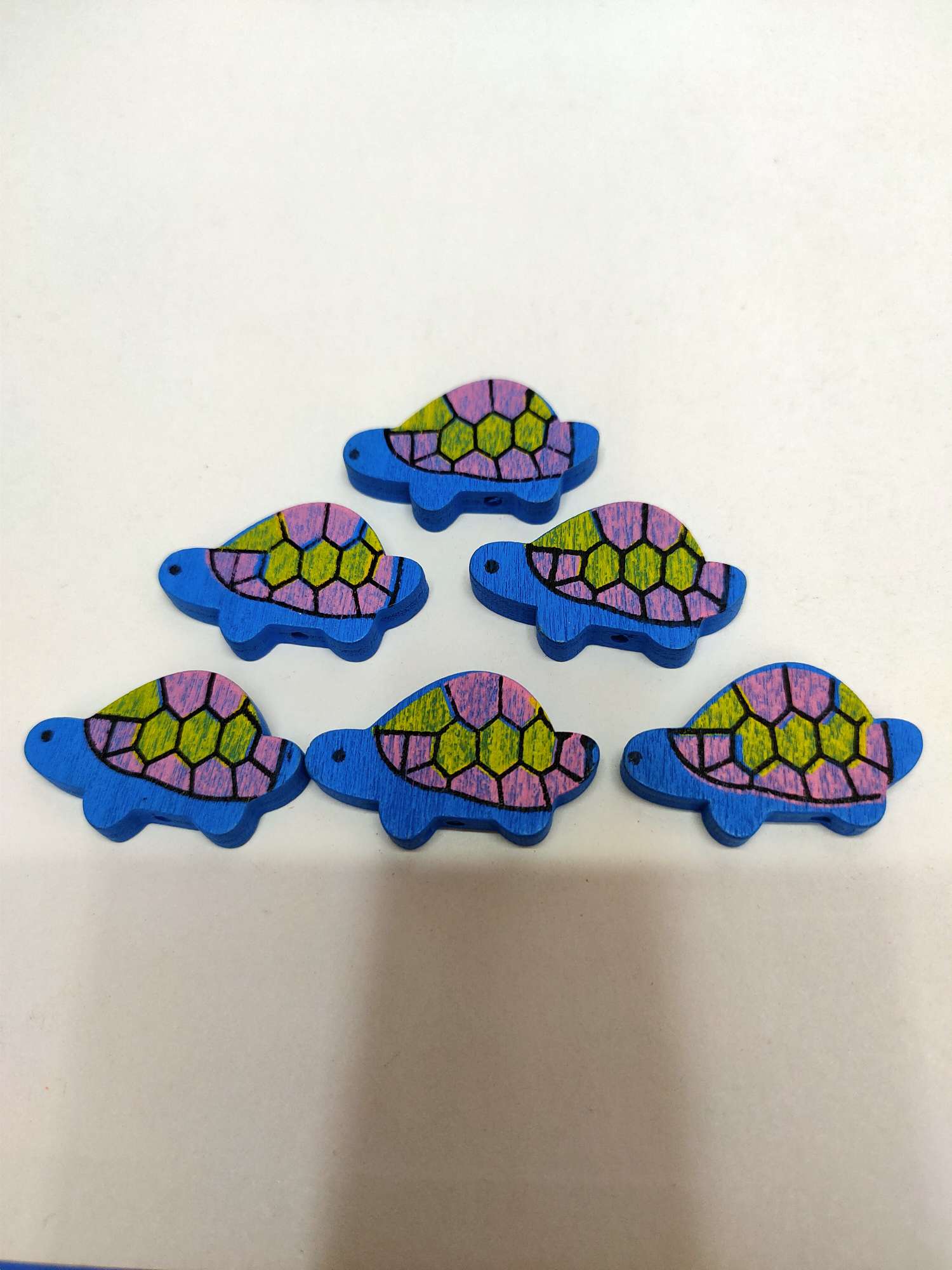 厂家直销木质配件 乌龟蓝色细节图