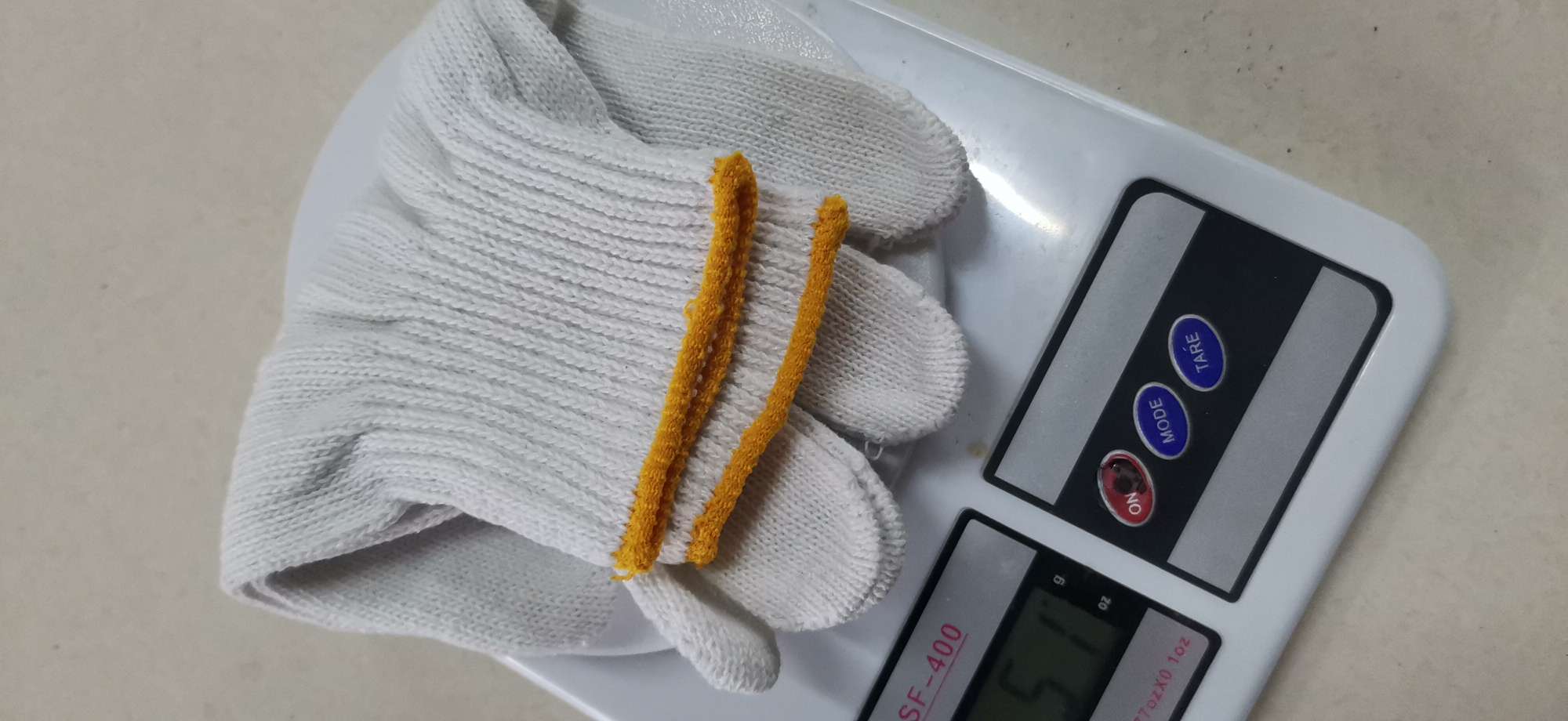 10-needle computerized cotton yarn gloves, with a full weight of 600 grams per pair, 50 grams in pairs detail image 1