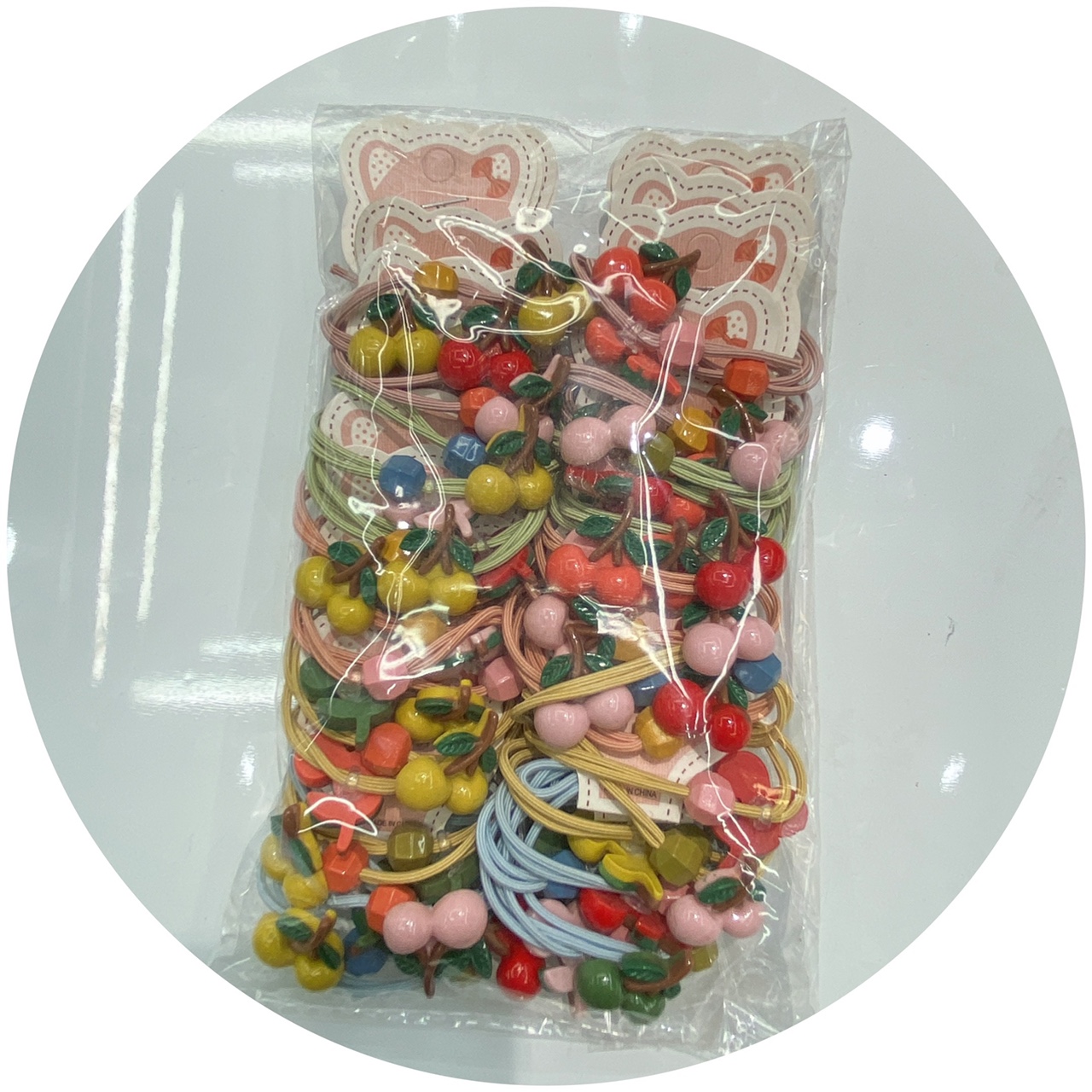 Children's Rubber Band Ins Korea Simple Cute Day Hair Band Girl Cartoon Fruit Hair Tie Cute Girl Hair Circle Simple Student Headwear Mi Ni A Accessories 053