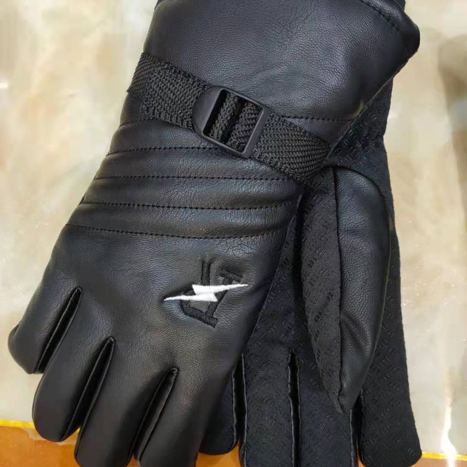 Men's deerskin cotton oversized lightning bolt gloves