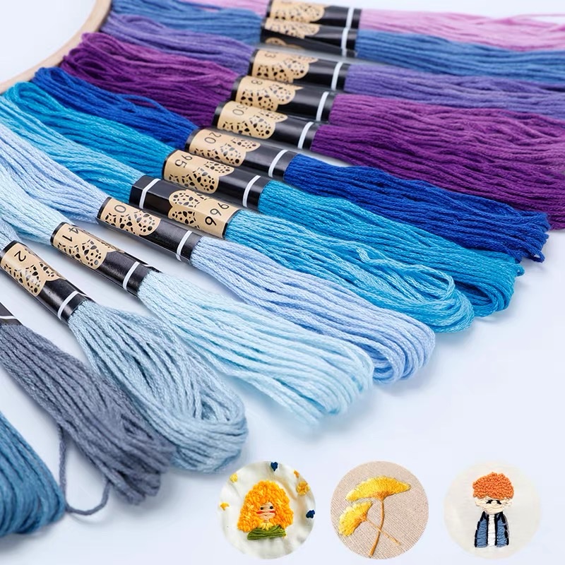 50色绣线十字绣绣线补线绣花线刺绣线手工diy绣线衣服绣花棉线细节图