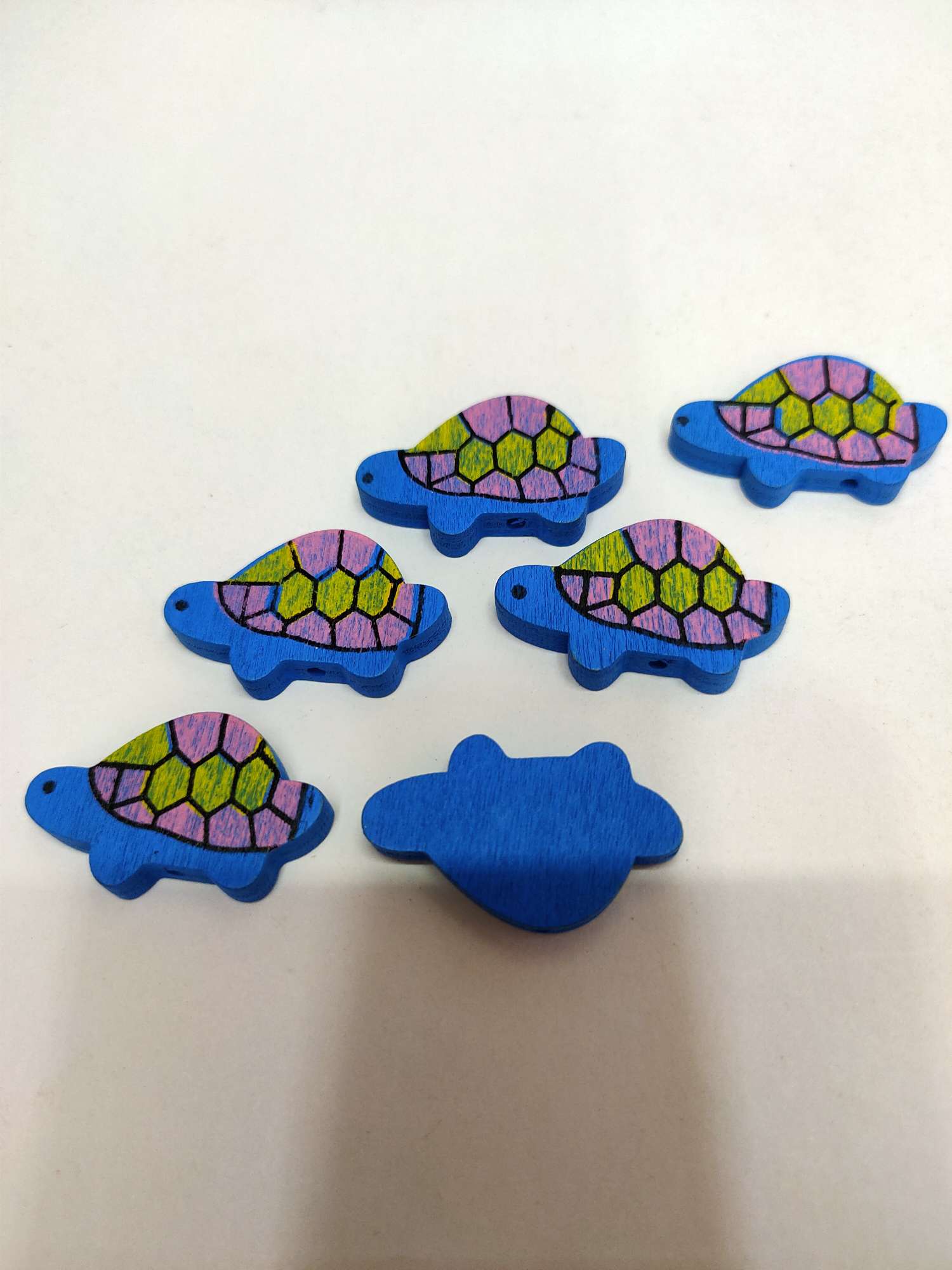 厂家直销木质配件 乌龟蓝色详情图1