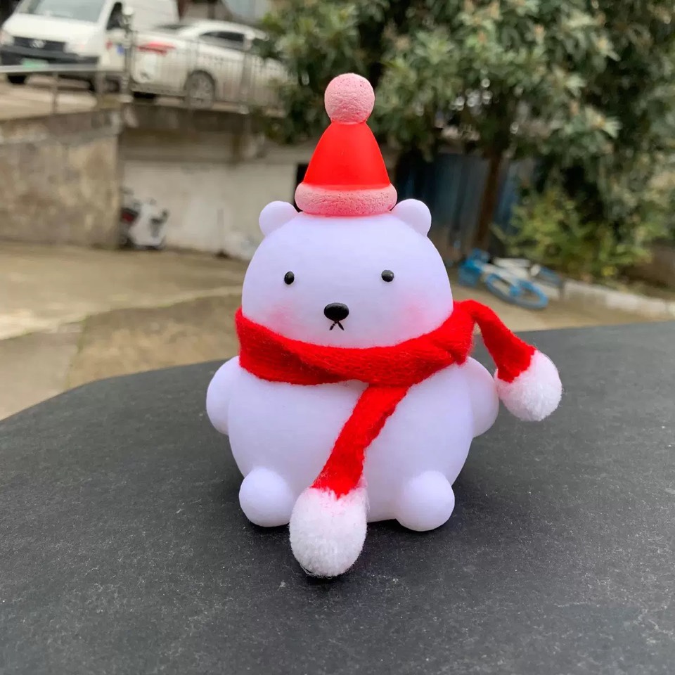 led vinyl night light, duck cartoon, ins creative display item, night market street stall supply, popular illuminated toy, scarf, bear red