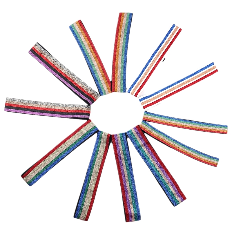 撞色运动发带亮丝彩虹束发带弹力带详情图7