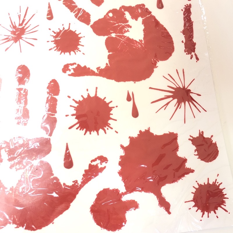 Halloween blood handprint wall stickers, window glass decorations, Halloween blood footprint wall stickers, blood palm and blood footprint stickers Item Picture