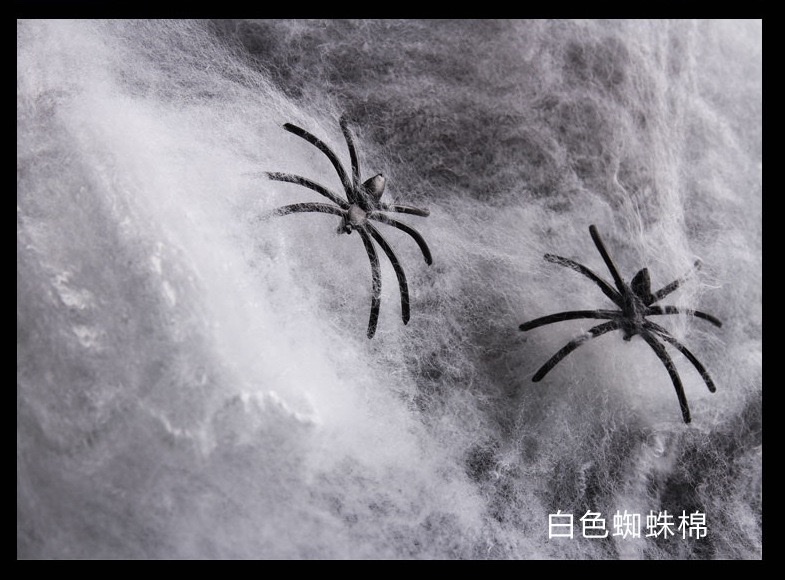 New best-selling Halloween spider cotton web accessories, haunted house horror decoration props wholesale spider webs detail image 8