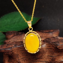 Oval beeswax pendant