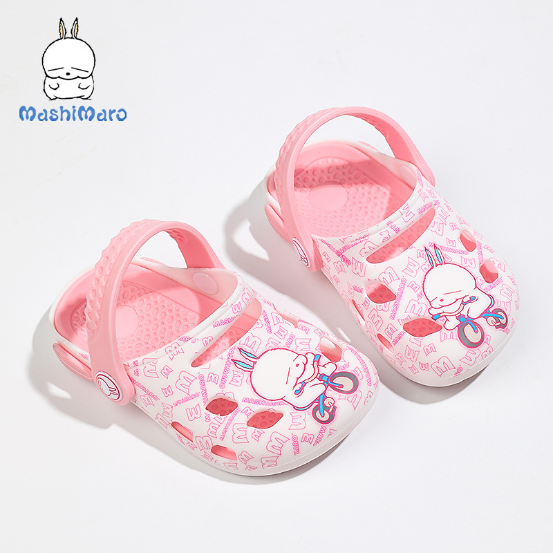 Popular rabbit slippers children 2020 summer new silicone slippers cartoon printed baby children children drag silicone children children wearing sandals outside children