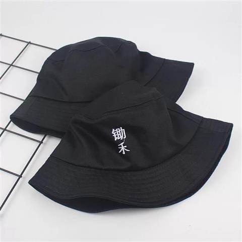 Japanese Version Foldable Embroidery Evening Chicken Fisherman Basin Hat Men And Women Korean Version Of The Tide Travel Sun Protection Warm Hat undefined