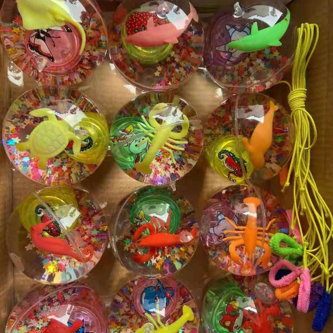 6.5闪光弹力球带绳，12入盒装