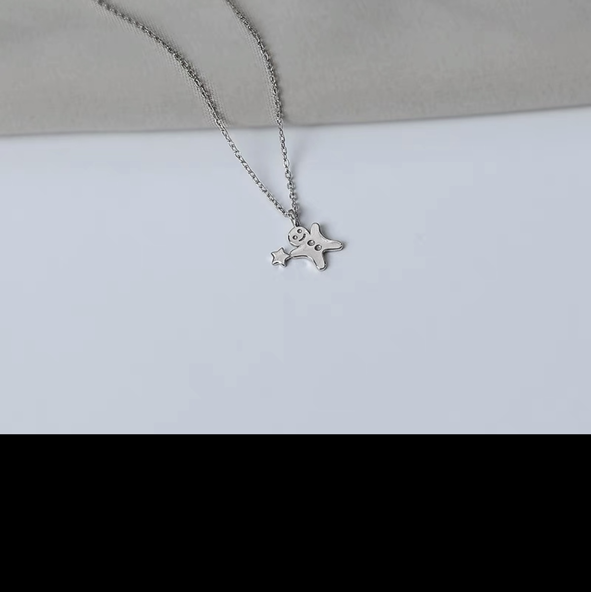 Gingerbread man collarbone chain