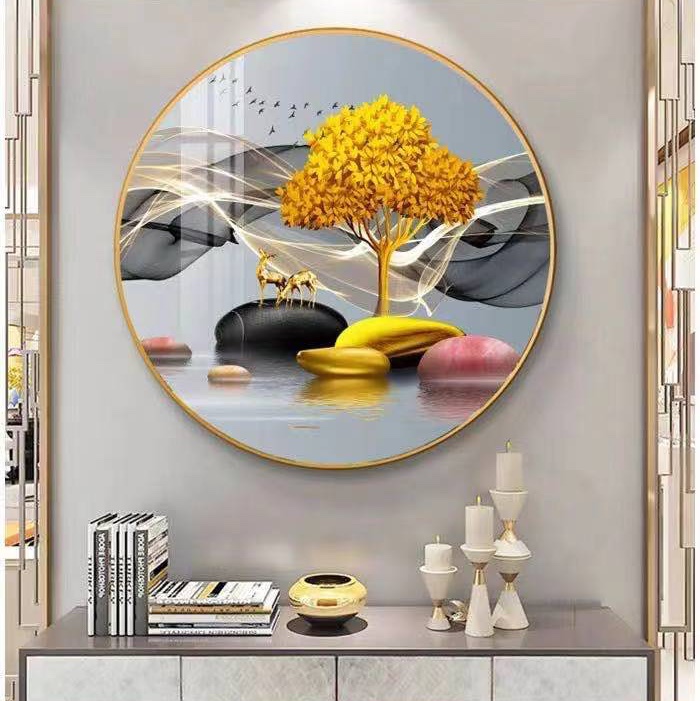 【名流名画】新款圆框 铝合金框90cm