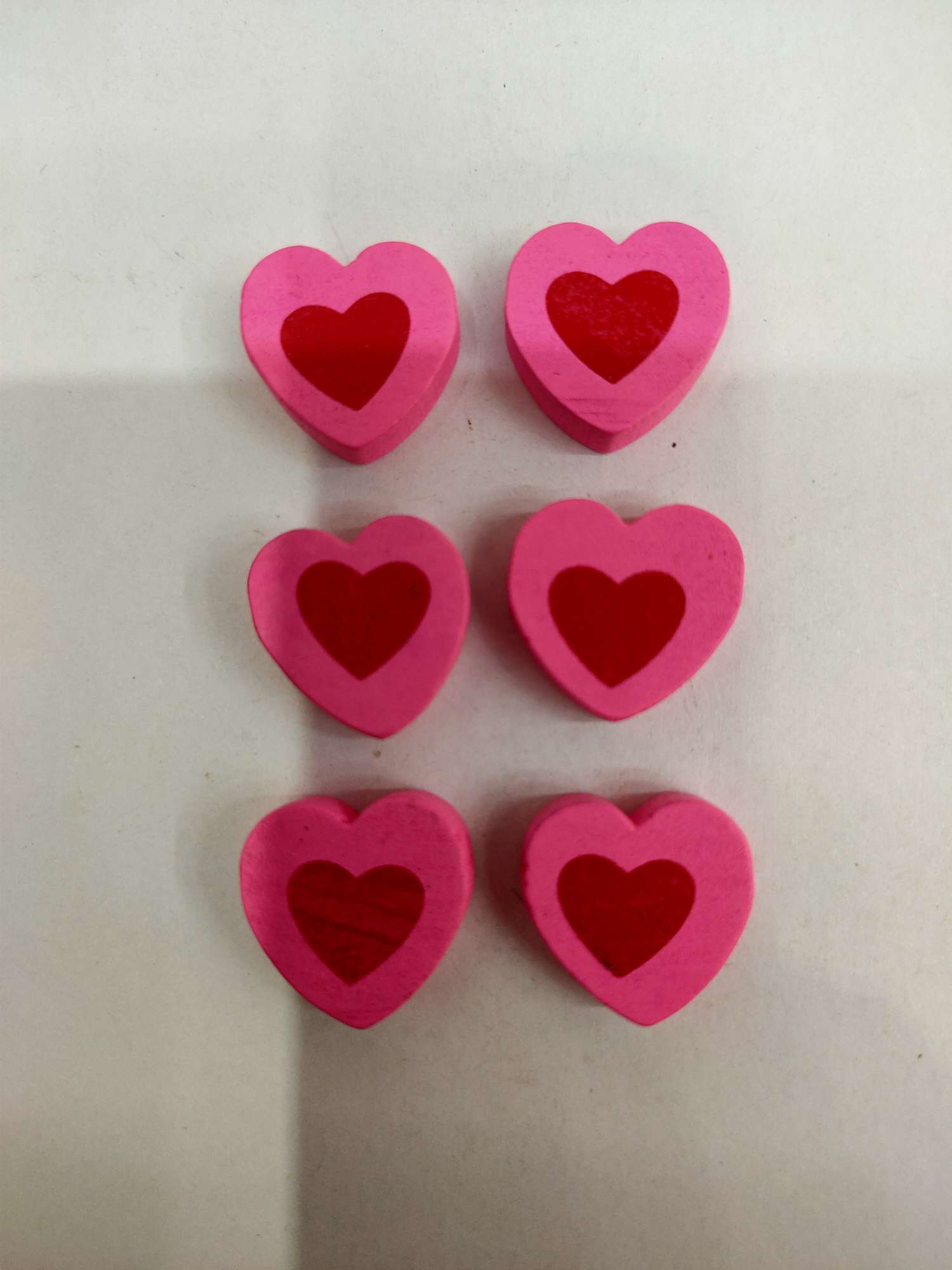 环保木质Diy 浅深粉色17✘18mm桃心产品图