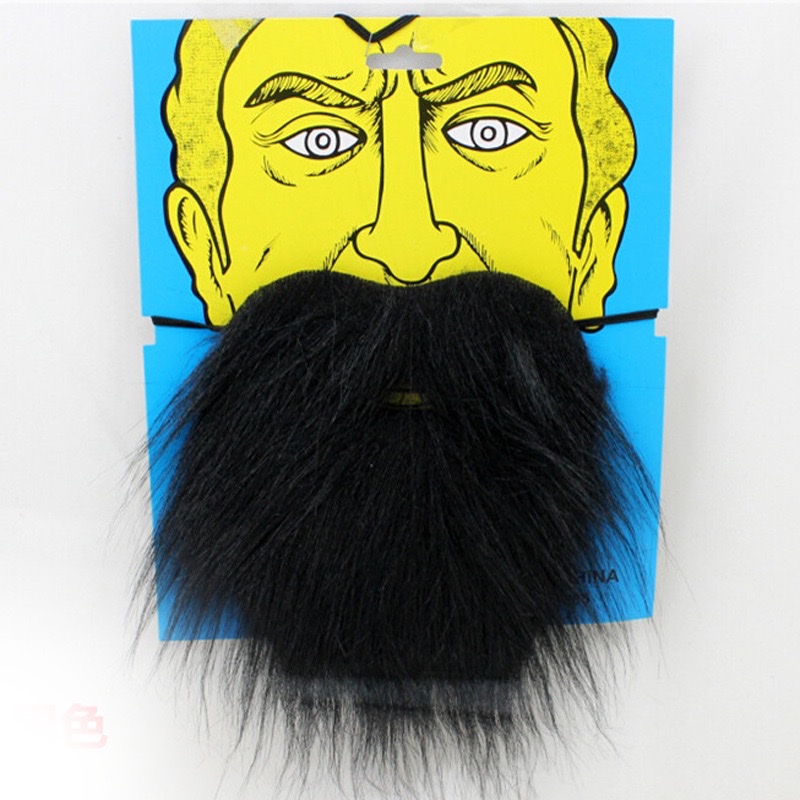 万圣节表演道具仿真假胡子老人胡子圣诞节大胡子黑白胡子假胡须详情图2