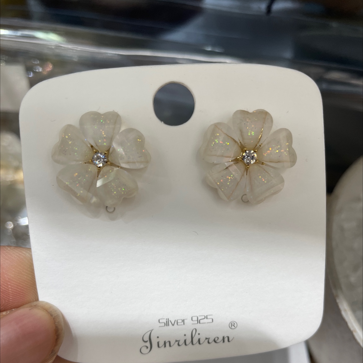 Today Beauty Korean version big flower series clear and delicate earrings thumbnail