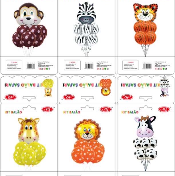 Animal Head Aluminum film Balloon Latex balloon set 7pcs balloon set