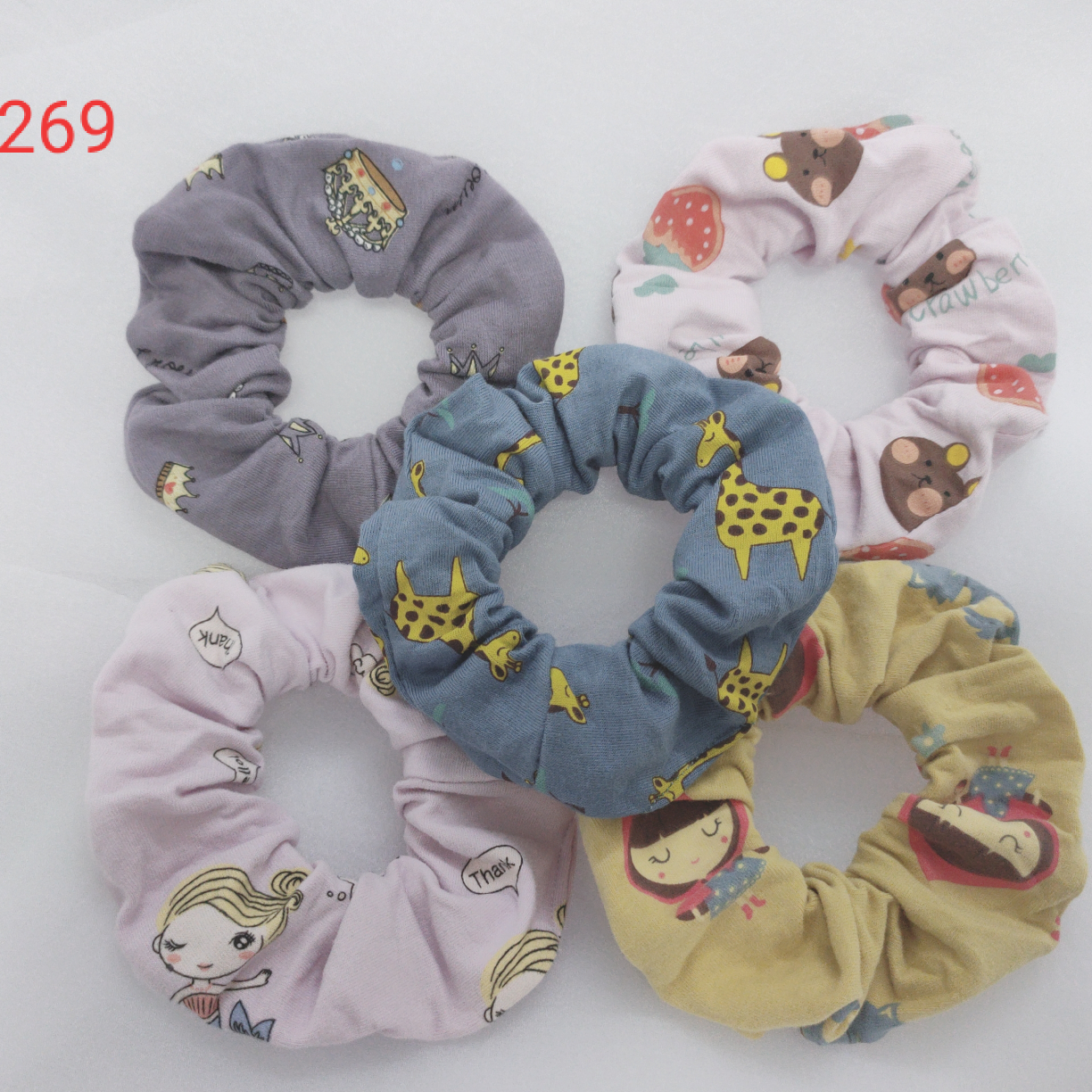 国潮系列2024春夏网红大肠发圈 ins风网红飘带发圈 大绳 跨境发饰批发 细条纹印花涤纶头绳详情1