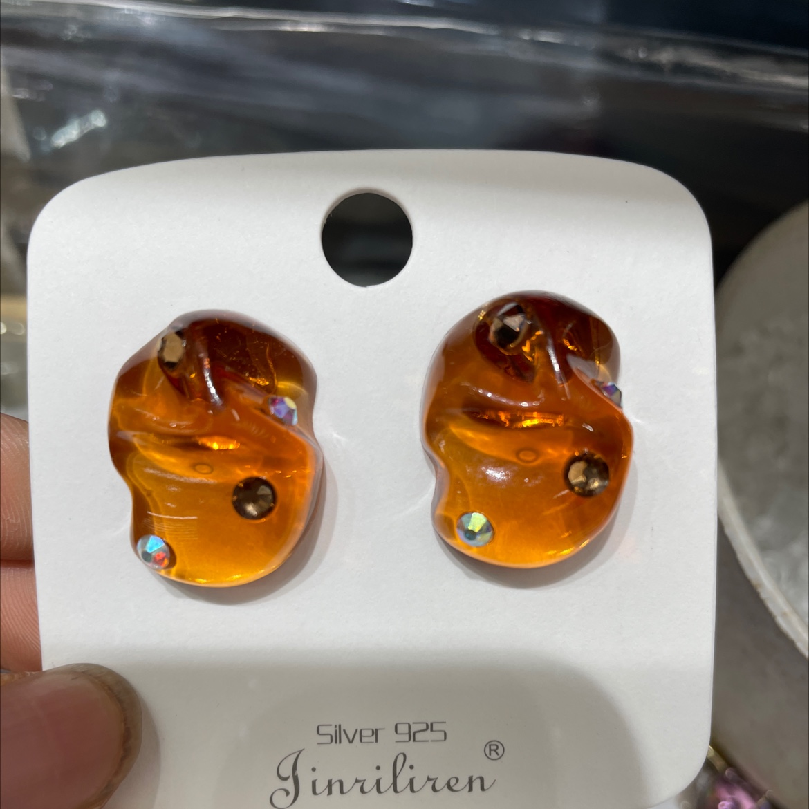 Today beauty Korean version brown series earrings fashion generous thumbnail