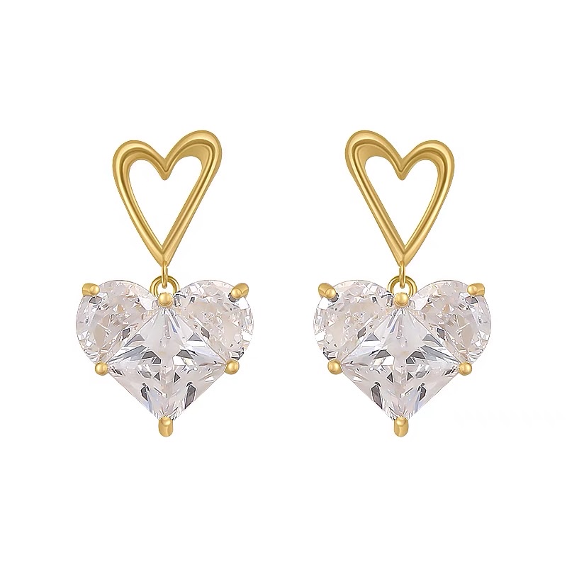 Little Heart Stud Earrings 925 Silver Needle Earrings 2021 New Style Trendy Earrings, simple Korean style trendy earrings Application Scenario