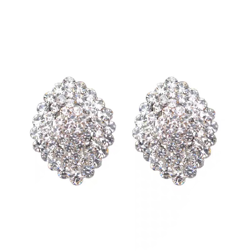 Sparkling Diamond diamond-shaped celebrity summer new Korean style fashionable and trendy stud earrings
