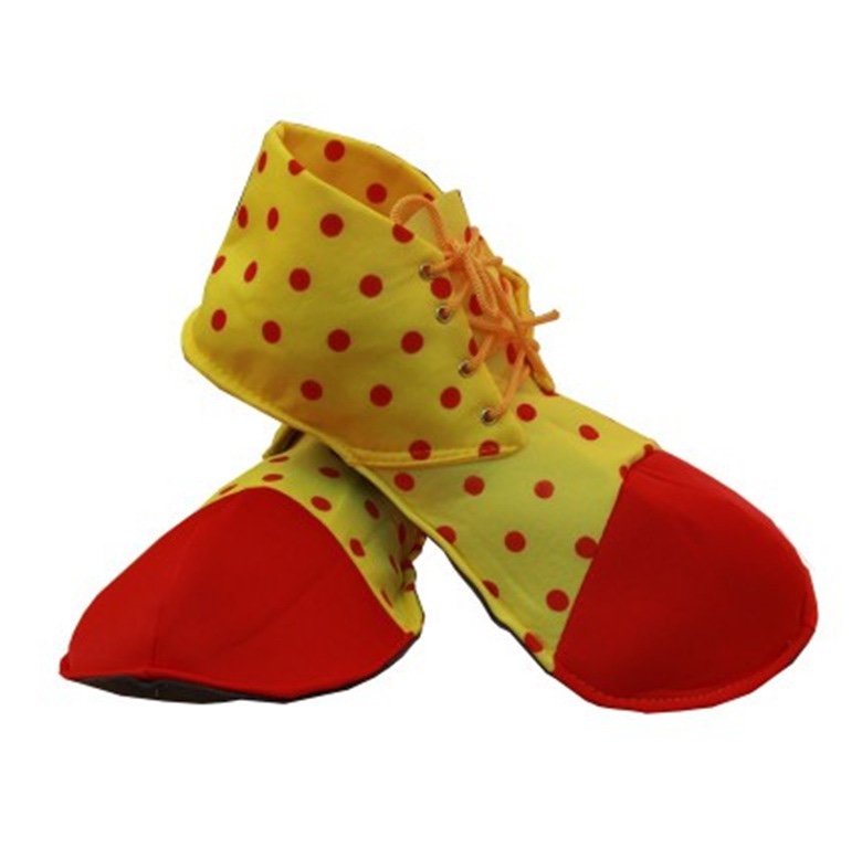 万圣节表演服道具成人搞笑鞋子小丑鞋子布圆点儿童演出小丑专用鞋 