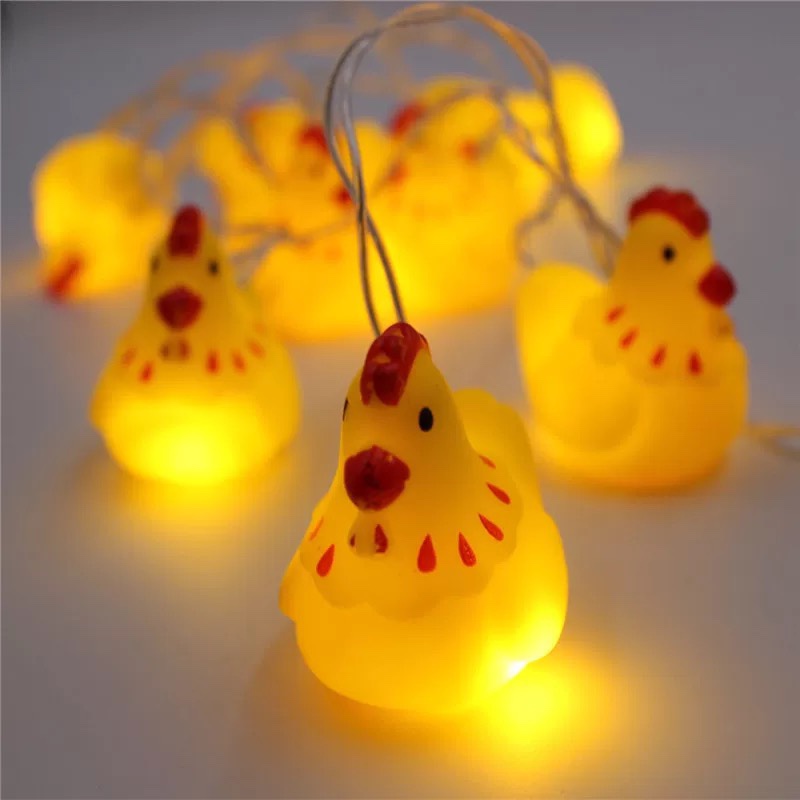 ins new Korean chic style led vinyl light string unicorn shark nightlight girl heart decorative light string painted chicken cocker 2 meters 10 light battery