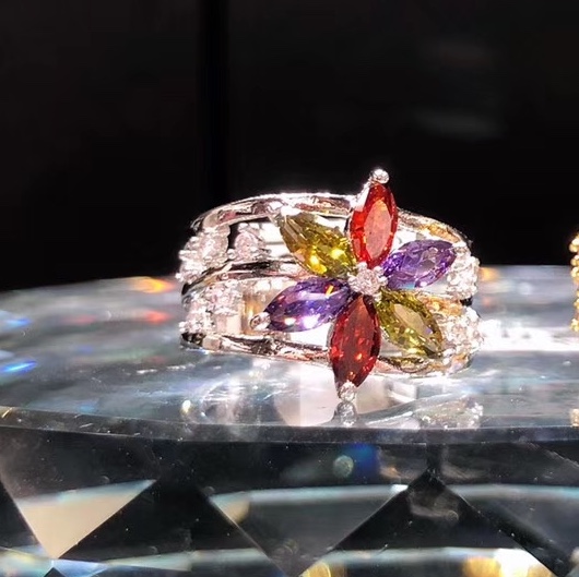 European and American style color ring for women fashion trend Korean ring for women
