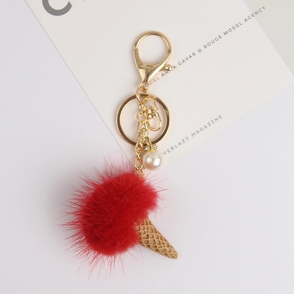 Vison pelo helado cilindro colgante bola de pelo accesorios de teléfono móvil carrito key bag colgante Application Scenario