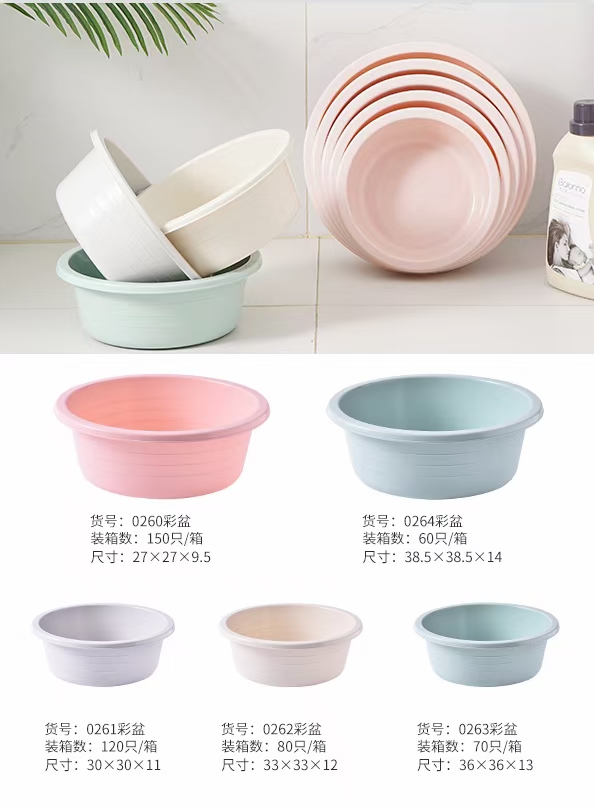 日常家用塑料水盆宿舍学生洗脸盆加厚婴儿洗澡盆圆形洗菜盆批发详情图3