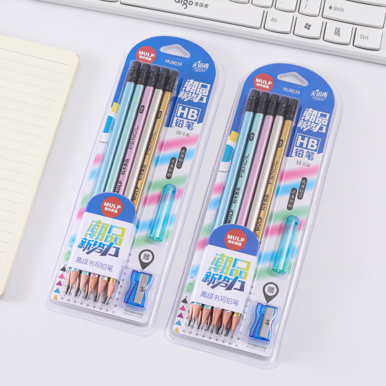和木铅笔金属5色吸卡皮头MU8039-HB（24卡/中盒）1