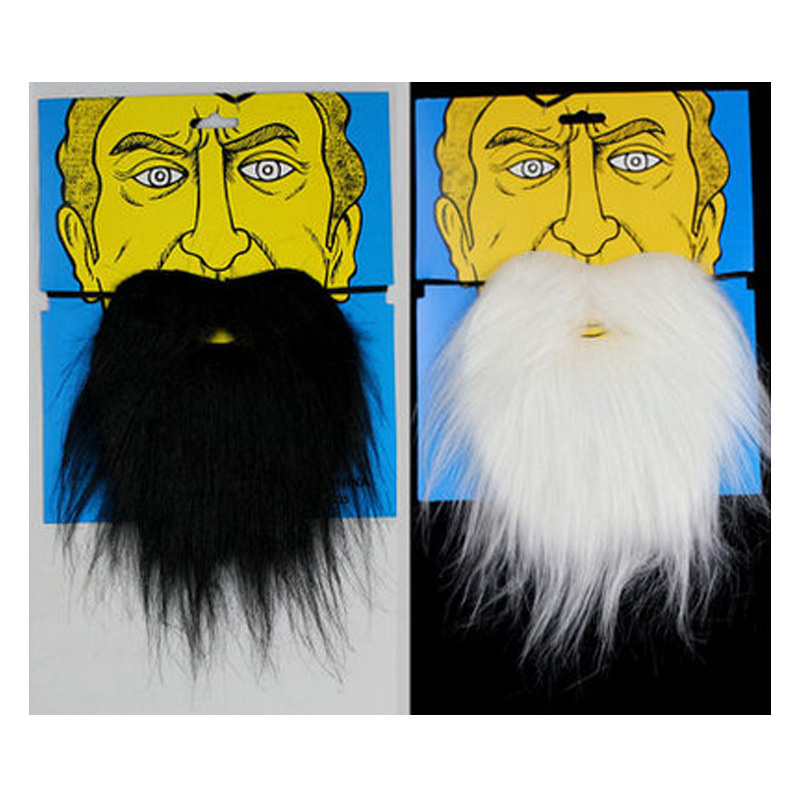 万圣节表演道具仿真假胡子老人胡子圣诞节大胡子黑白胡子假胡须详情图1