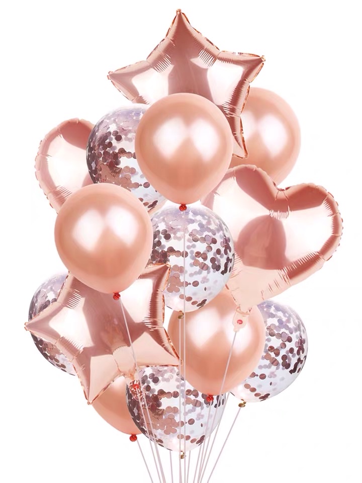 Latex balloons, aluminum film balloons, birthday balloons set, 14pcs set details Picture