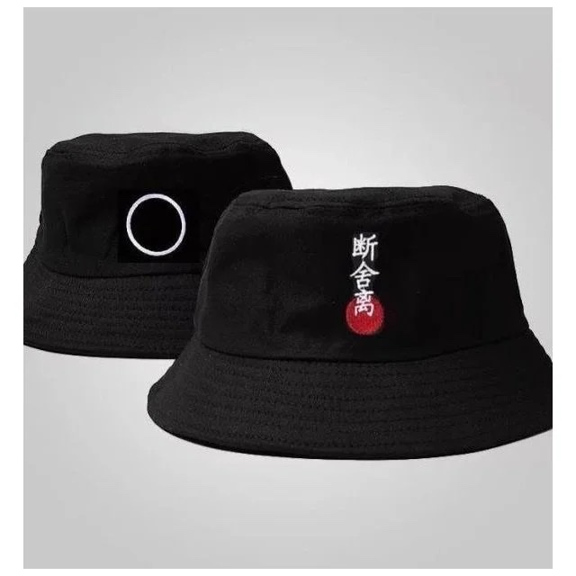 Japanese Version Foldable Embroidery Evening Chicken Fisherman Basin Hat Men And Women Korean Version Of The Tide Travel Sun Protection Warm Hat details Picture