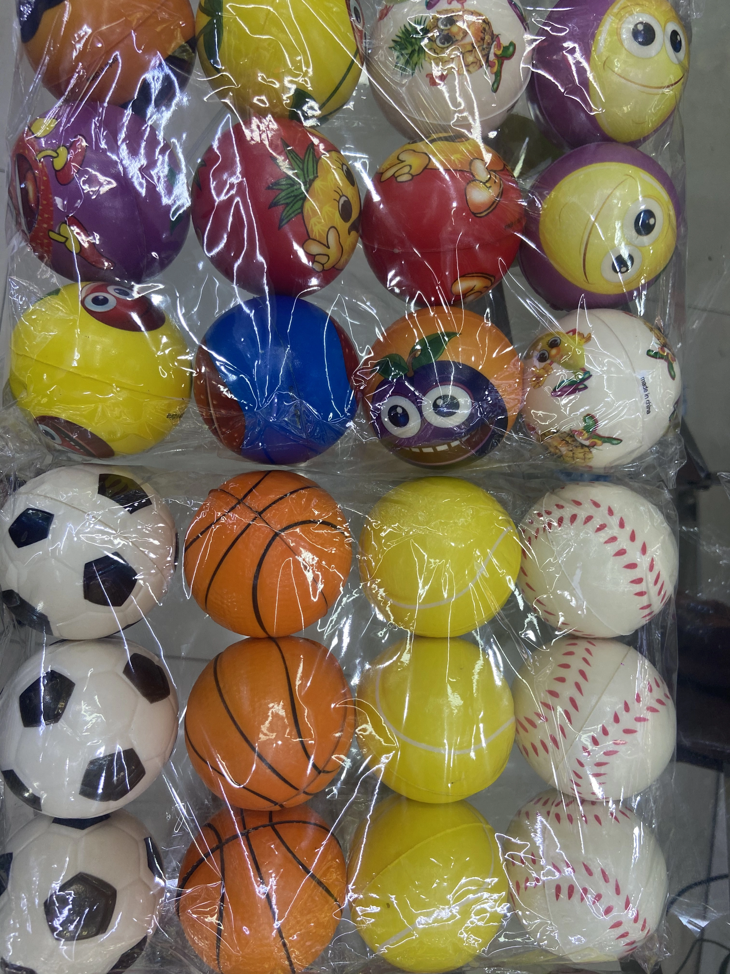Factory direct sales 6.3 cm chaotic combination 58 girls and boys toys Sponge balls Foam balls children's toys. 12/opp... detail image 1