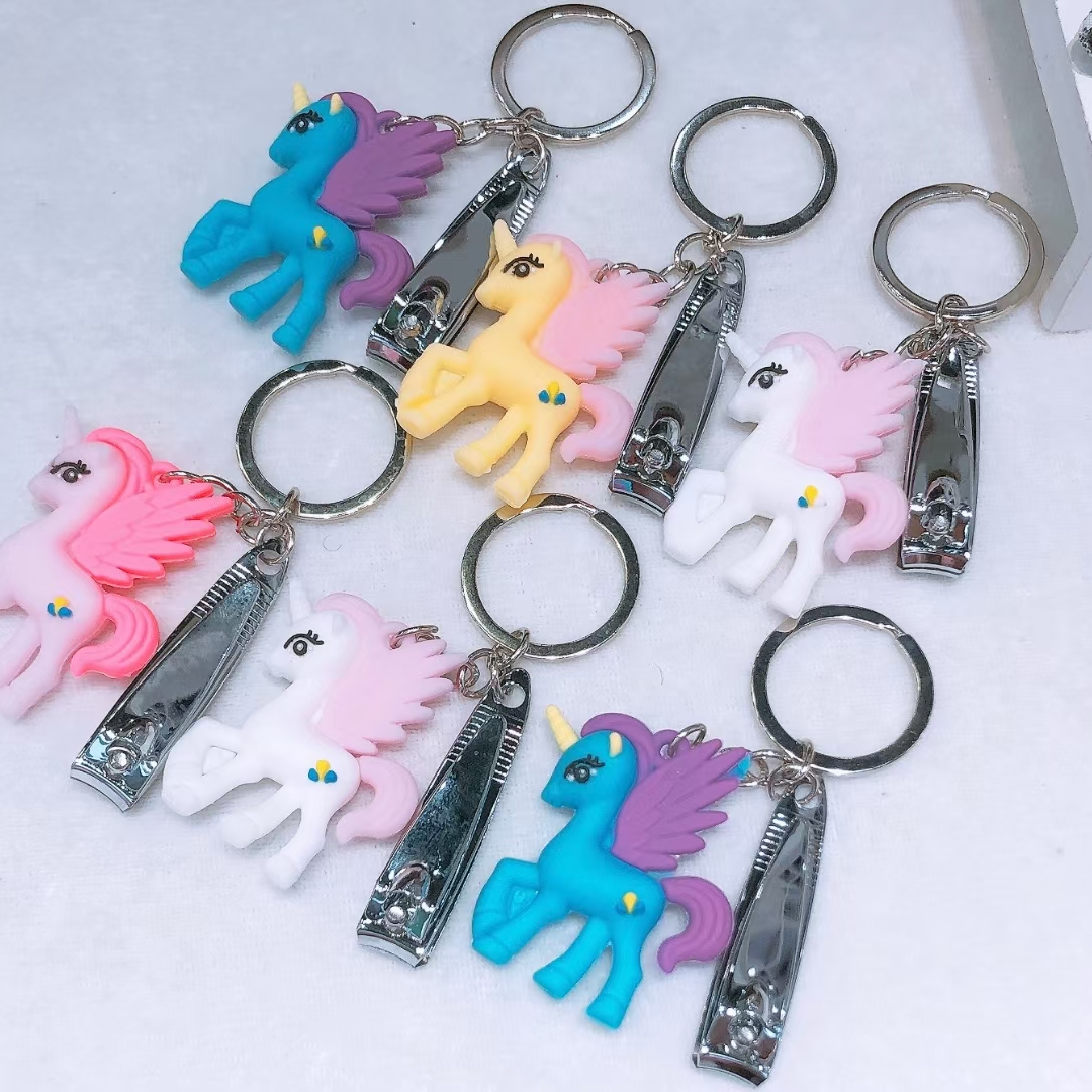 Unicorn nail clippers keychain