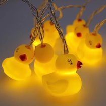 ins new Korean chic style led vinyl light string unicorn shark nightlight girl heart decorative light string painted cocker chick 2 meters 10 light battery