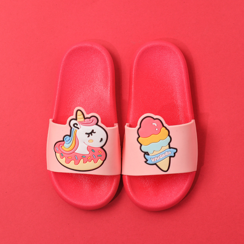 Piggy happy kids cool slippers nuevo estilo ice cream pony PVC antideslizante padres hogar al por mayor niños slippers soplar antideslizante cute hombres y mujeres arrastre Specification image