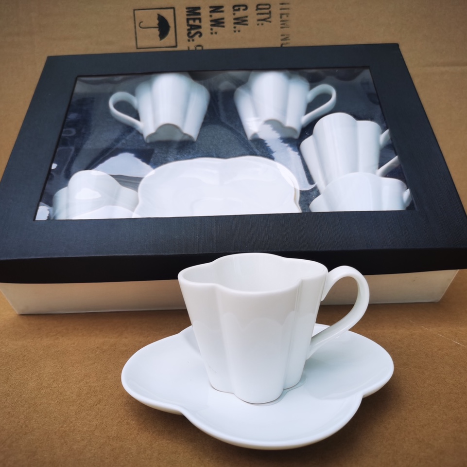 广东荣鑫陶瓷六杯六蝶12头咖啡杯1234