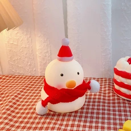 led vinyl night light, duck cartoon, ins creative display item, night market street stall supply, popular illuminated toy, scarf, rabbit red Item Picture