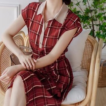 Red plaid dress 1