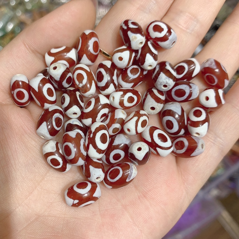 红玛瑙三眼天珠8/12图