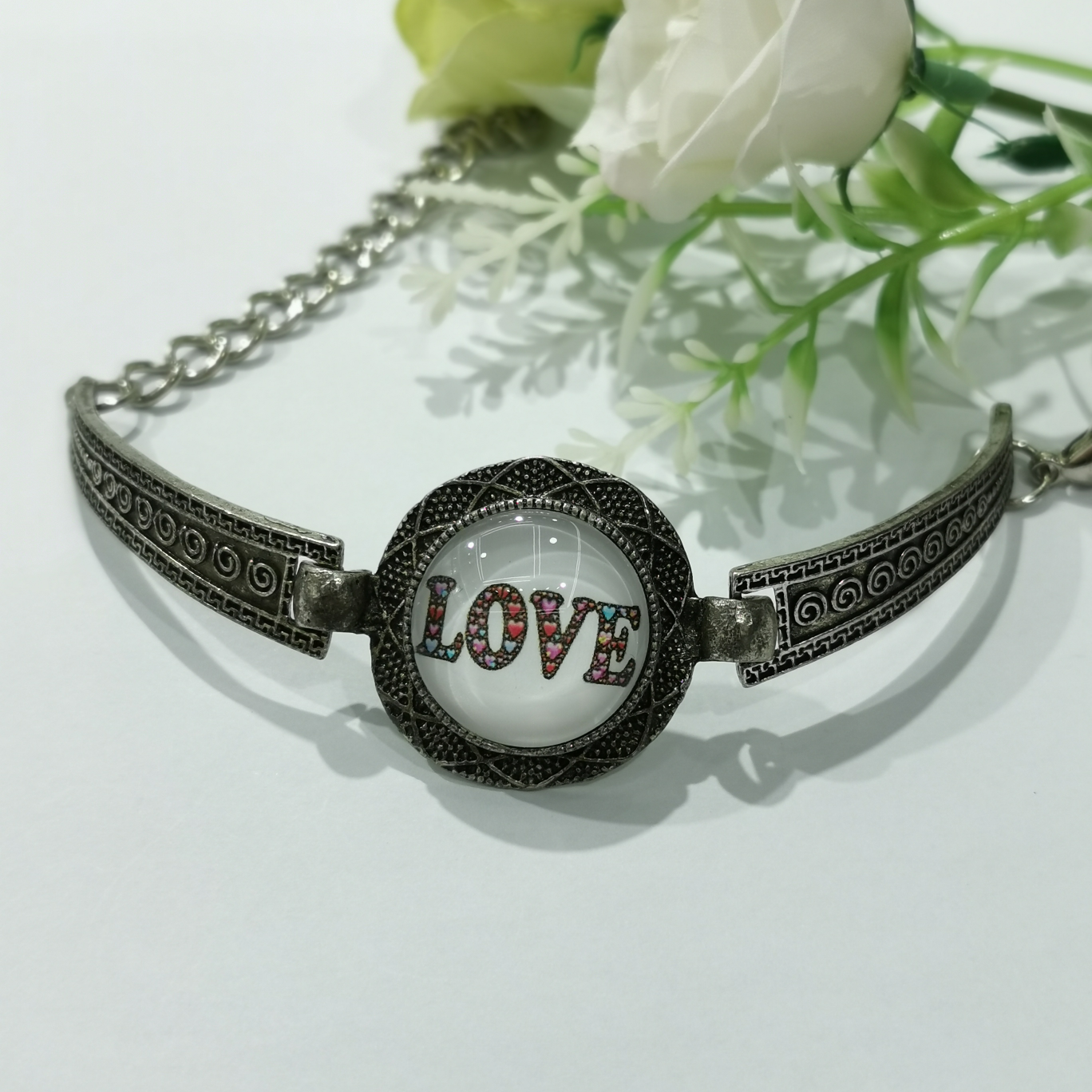 Alloy plated antique silver bracelet
