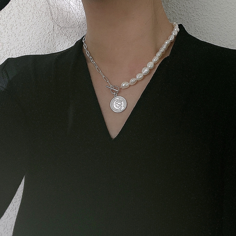 925银配天然珍珠项链韩版网红款