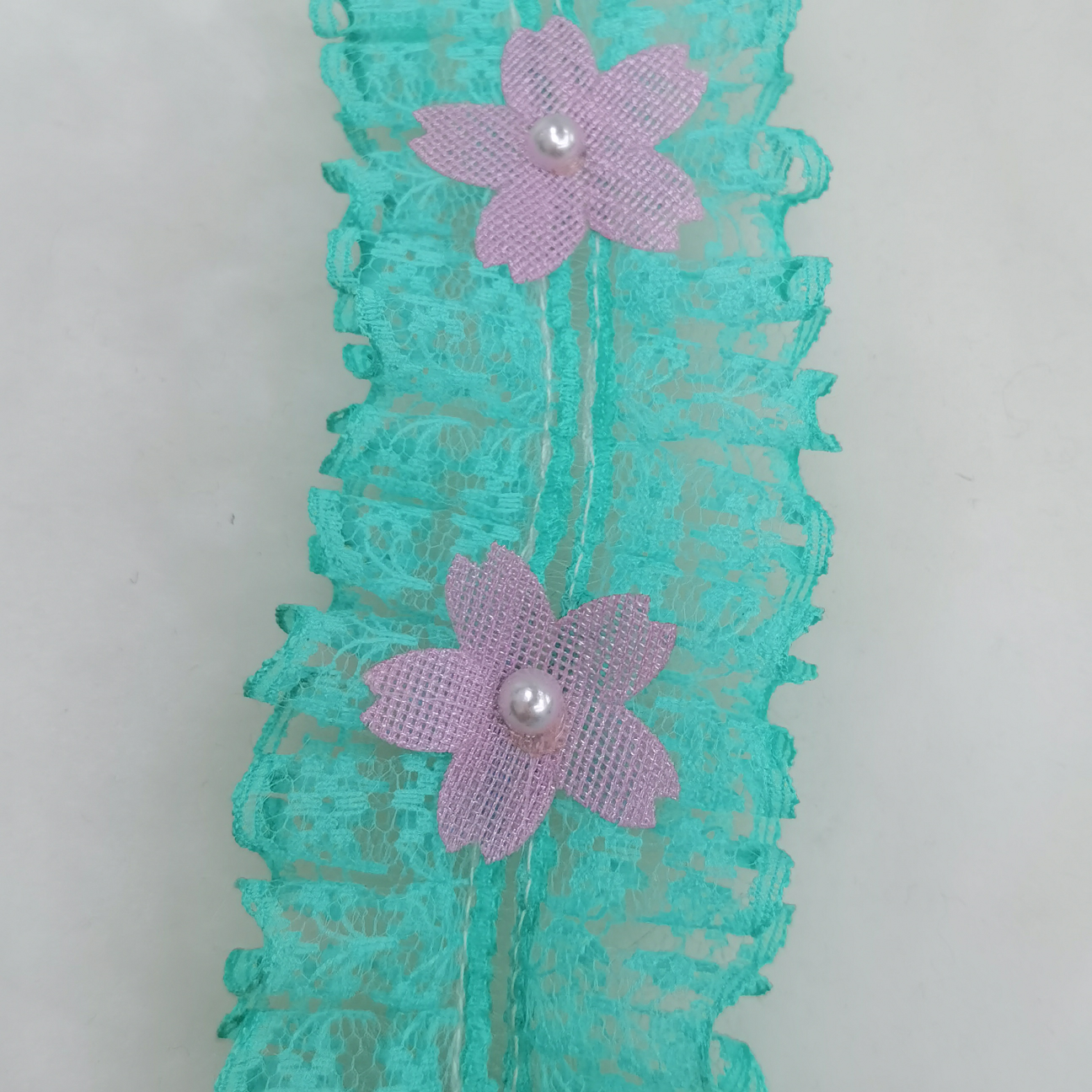 322-2# Lace I Crepe Flower Light Green, Christmas, Toys, Clothing, Craft, Festival, Jewelry, Stationery, Cards, Packaging, Etc. All Kinds Of Factory Products Can Be Set Up