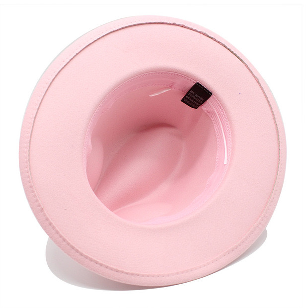 A retro Korean-style fashionable and versatile jazz hat with a flat top and black woolen top hat detail image 9