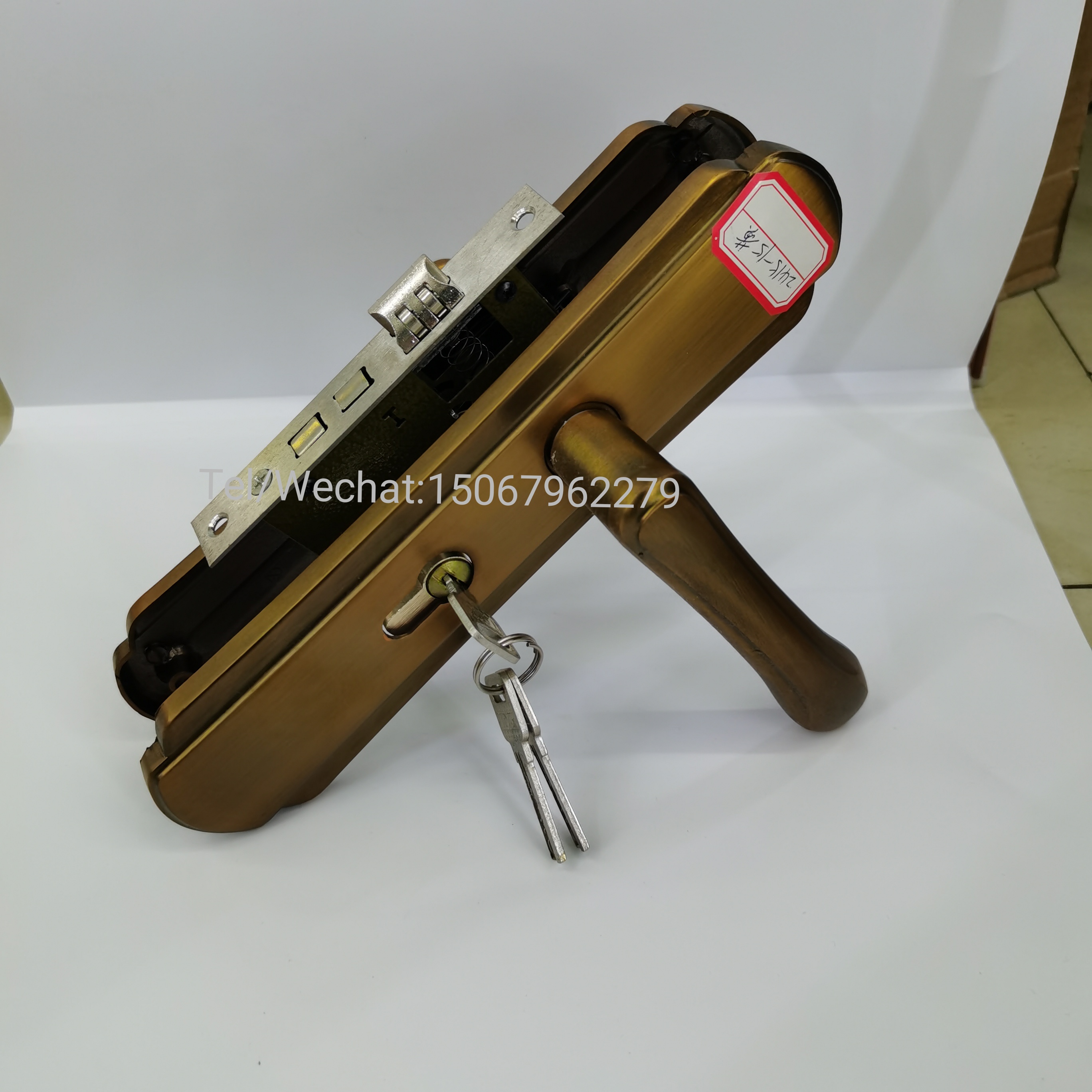 Interior door lock simple bronzed wood door lock